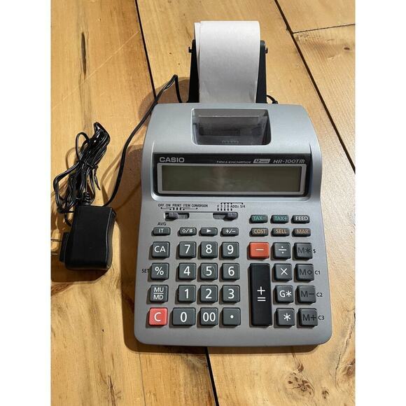 CASIO HR-100TM 12 Digits Tax & Exchange Printing Calculator +5 extra paper rolls - Picture 3 of 3